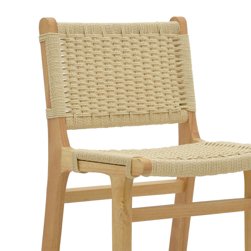 Bar stool Julien pakoworld natural rubberwood-natural rope 45x46x95cm