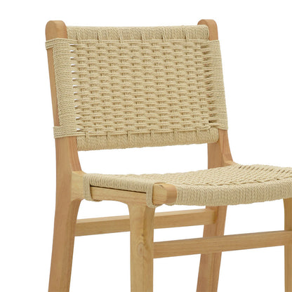 Bar stool Julien pakoworld natural rubberwood-natural rope 45x46x95cm