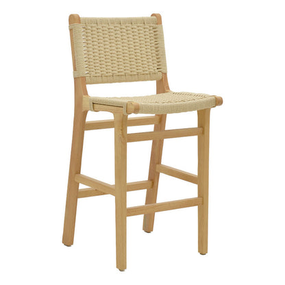 Bar stool Julien pakoworld natural rubberwood-natural rope 45x46x95cm