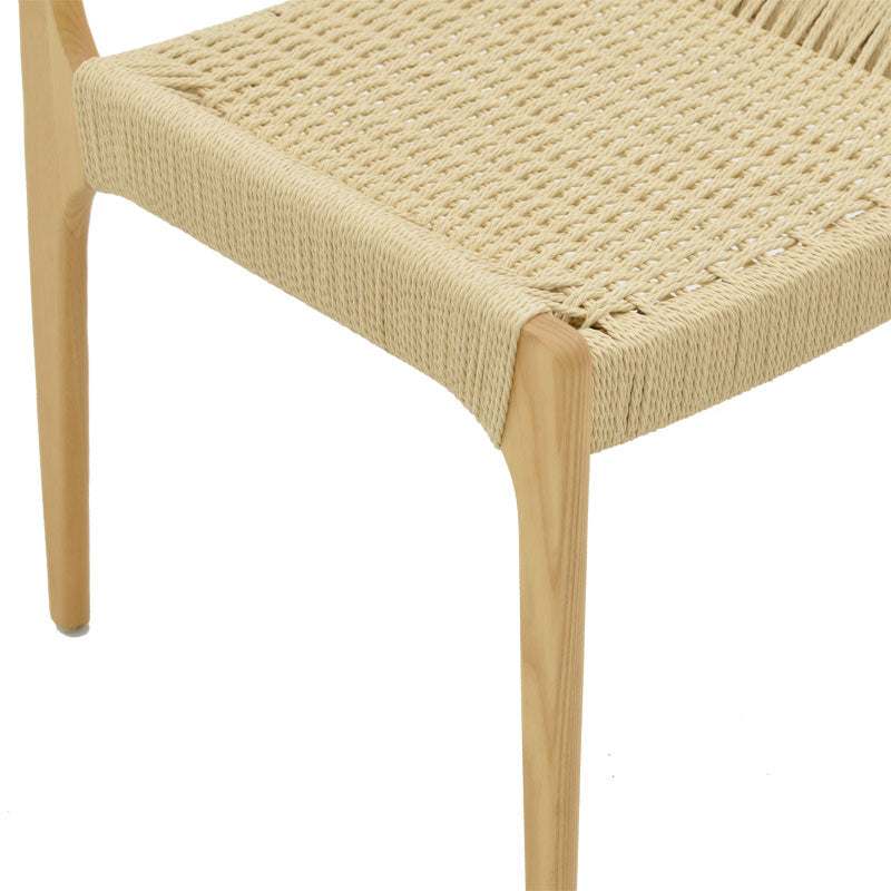 Chair Martina pakoworld natural beech wood-natural rope 46x49x81cm