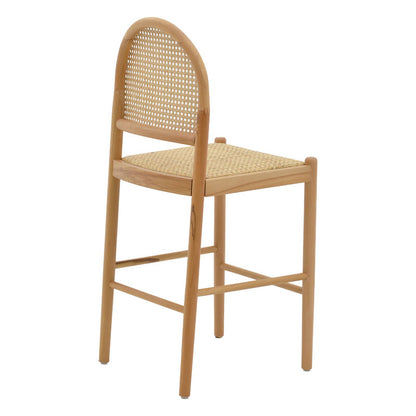 Bar stool Alessia pakoworld natural rattan-beech wood-natural seat 42x41x100cm