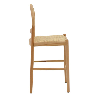 Bar stool Alessia pakoworld natural rattan-beech wood-natural seat 42x41x100cm