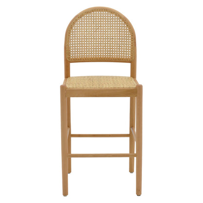 Bar stool Alessia pakoworld natural rattan-beech wood-natural seat 42x41x100cm