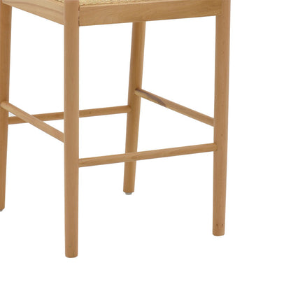 Bar stool Alessia pakoworld natural rattan-beech wood-natural seat 42x41x100cm