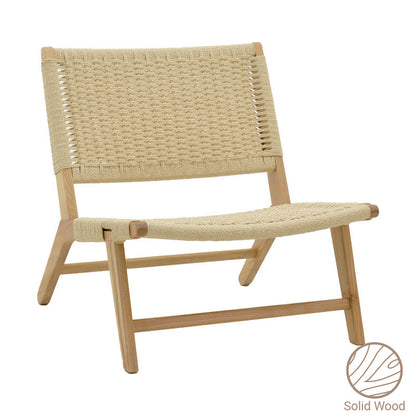 Armchair Filippo pakoworld natural beech wood-natural rope 68x72x74cm