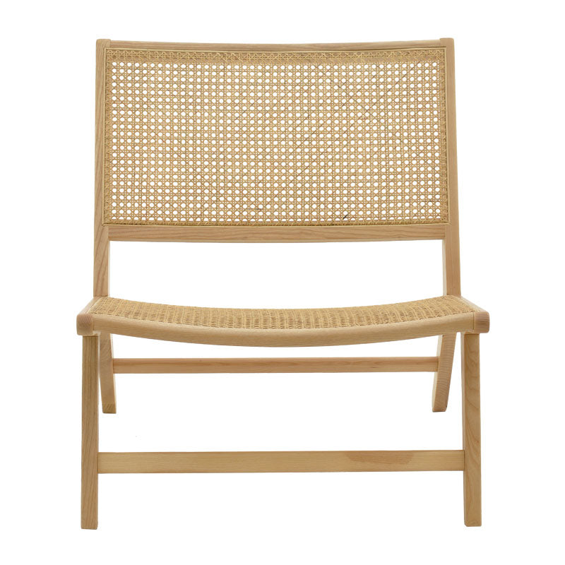Armchair Filippo pakoworld natural beech wood-natural rattan seat 68x72x74cm