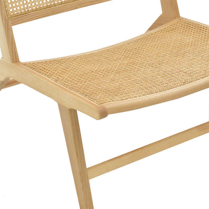 Armchair Filippo pakoworld natural beech wood-natural rattan seat 68x72x74cm