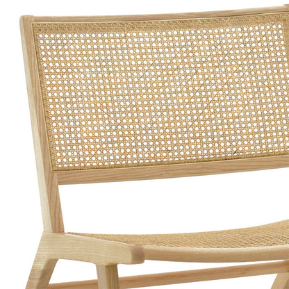 Armchair Filippo pakoworld natural beech wood-natural rattan seat 68x72x74cm