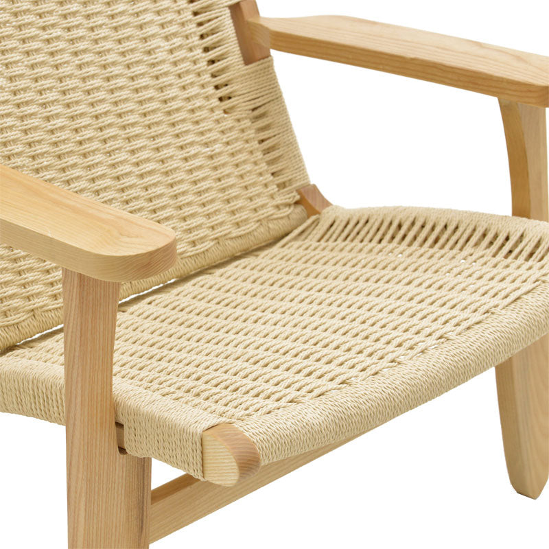 Armchair Chiara pakoworld natural beech wood-natural rope seat 70x68x75cm