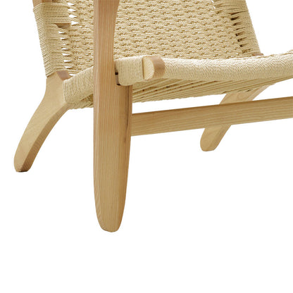 Armchair Chiara pakoworld natural beech wood-natural rope seat 70x68x75cm