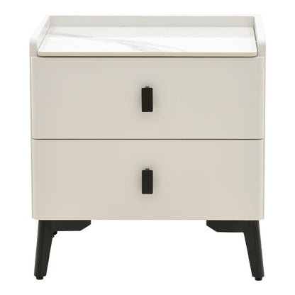 Bedside Alessio pakoworld white-black metal 46x37x47cm