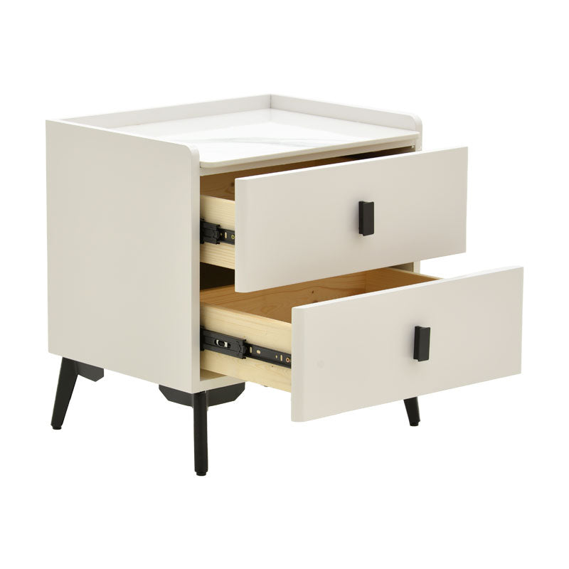 Bedside Alessio pakoworld white-black metal 46x37x47cm