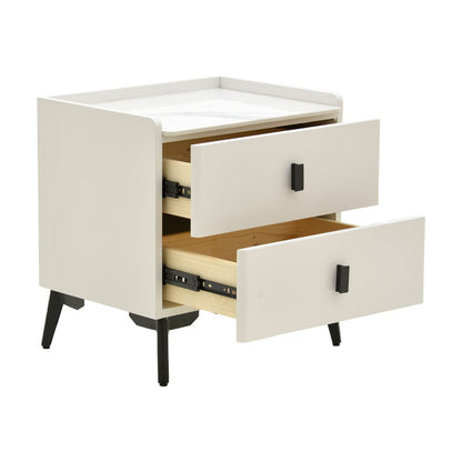 Bedside Alessio pakoworld white-black metal 46x37x47cm