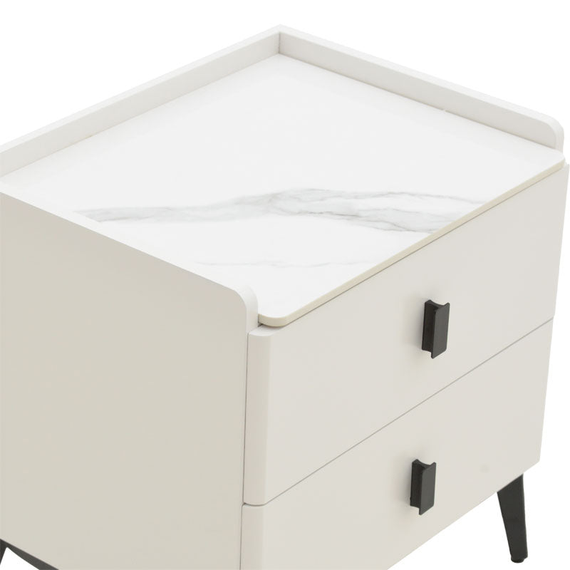 Bedside Alessio pakoworld white-black metal 46x37x47cm