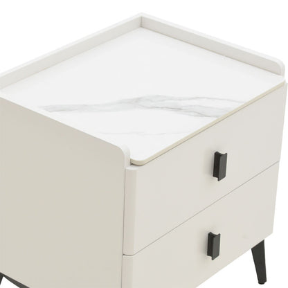 Bedside Alessio pakoworld white-black metal 46x37x47cm