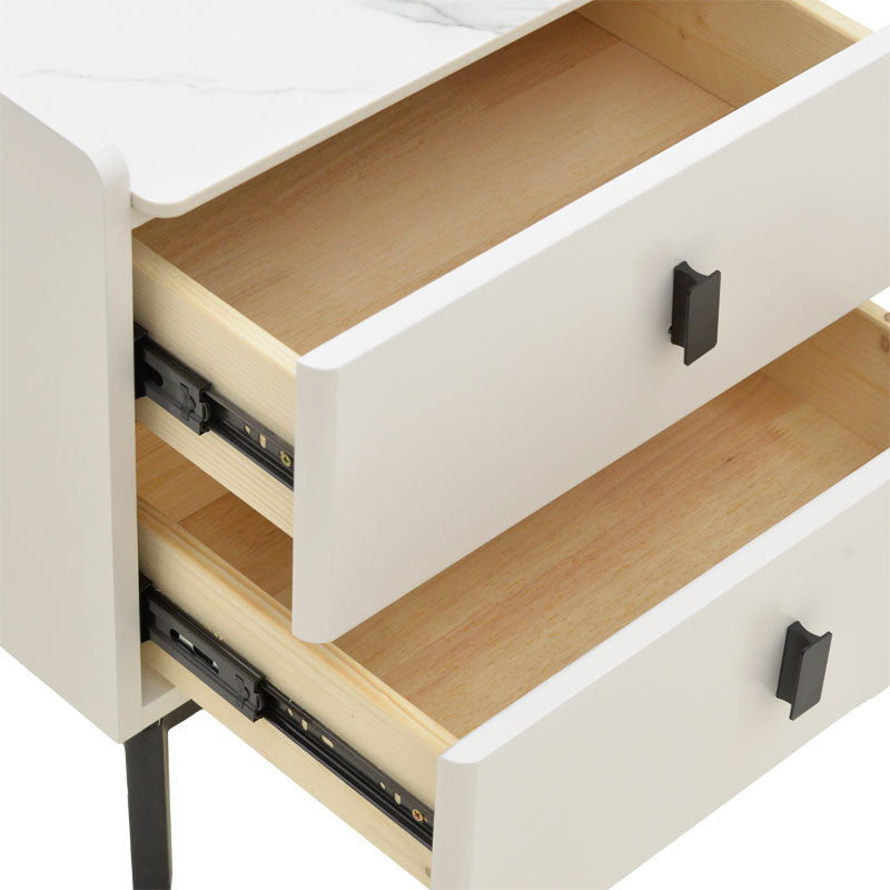 Bedside Alessio pakoworld white-black metal 46x37x47cm