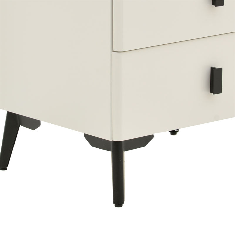 Bedside Alessio pakoworld white-black metal 46x37x47cm