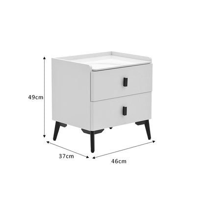 Bedside Alessio pakoworld white-black metal 46x37x47cm