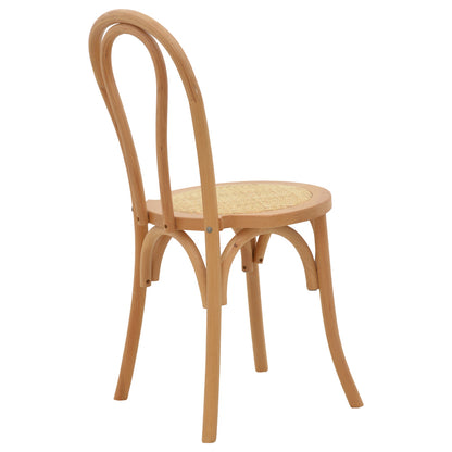 Chair Azhel pakoworld natural beech wood-natural rattan seat 41x50x89cm