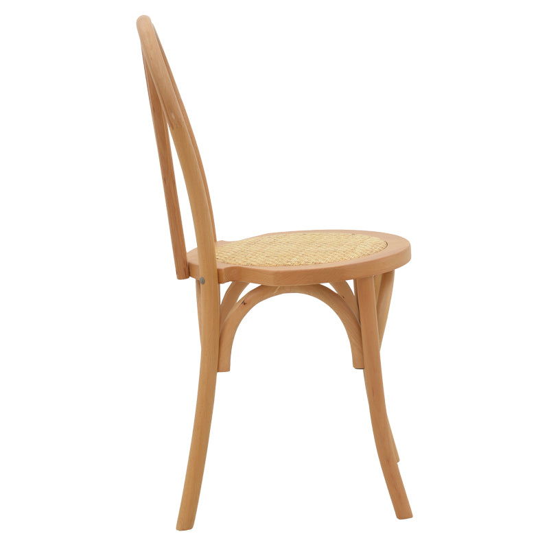 Chair Azhel pakoworld natural beech wood-natural rattan seat 41x50x89cm