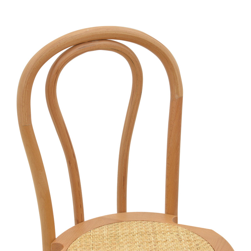 Chair Azhel pakoworld natural beech wood-natural rattan seat 41x50x89cm