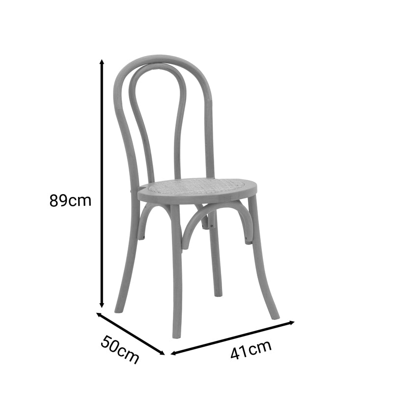 Chair Azhel pakoworld natural beech wood-natural rattan seat 41x50x89cm