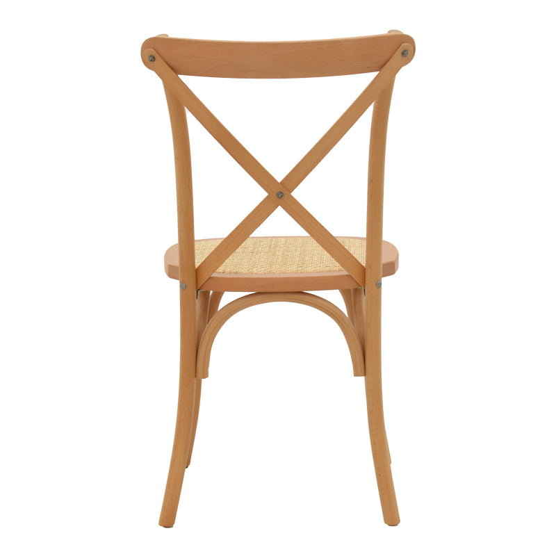 Chair Dylon pakoworld stackable natural beech wood-natural rattan seat 48x52x89cm