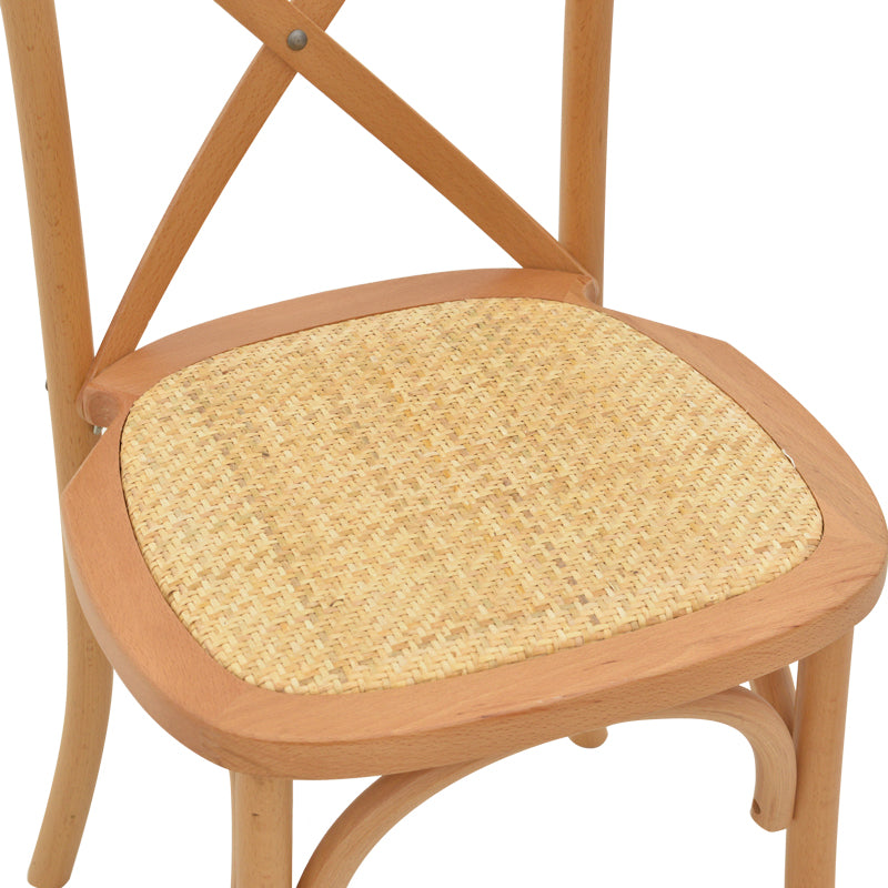 Chair Dylon pakoworld stackable natural beech wood-natural rattan seat 48x52x89cm