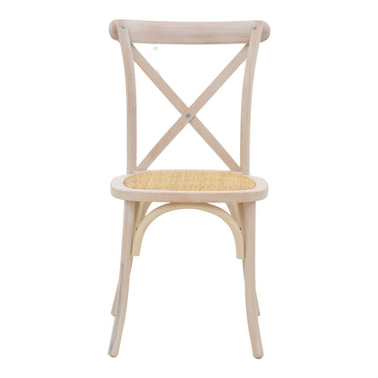 Chair Dylon pakoworld stackable white wash beech wood-rattan natural seat 48x52x89cm