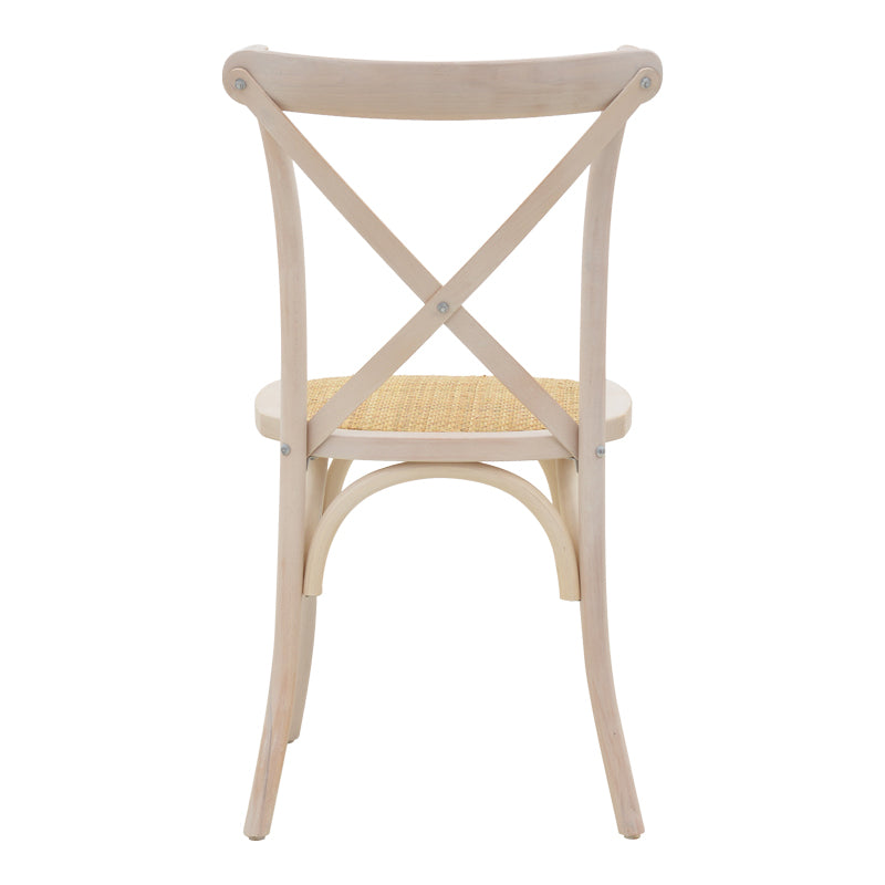 Chair Dylon pakoworld stackable white wash beech wood-rattan natural seat 48x52x89cm