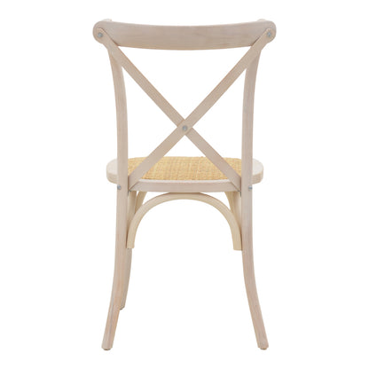 Chair Dylon pakoworld stackable white wash beech wood-rattan natural seat 48x52x89cm