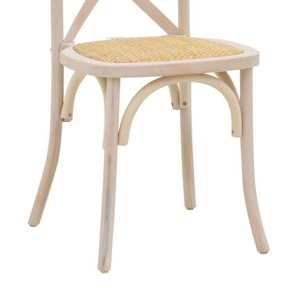 Chair Dylon pakoworld stackable white wash beech wood-rattan natural seat 48x52x89cm