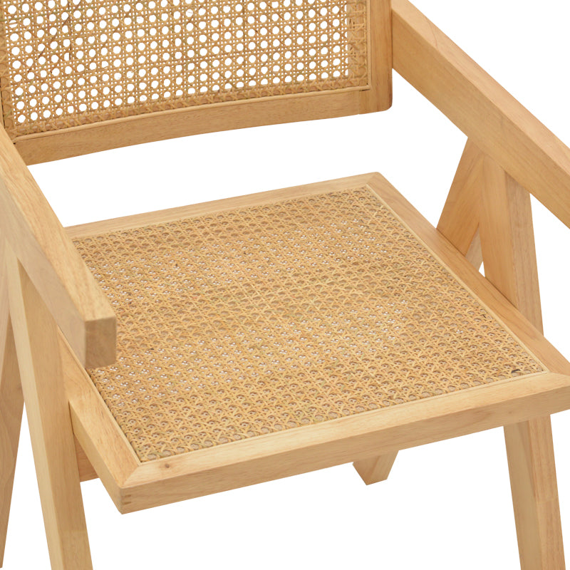 Armchair Kalen pakoworld natural rubberwood 52x59x79cm