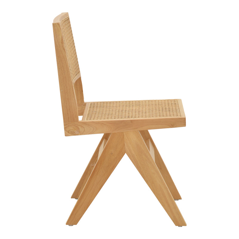 Chair Brenin pakoworld natural rubberwood 45x56x82cm