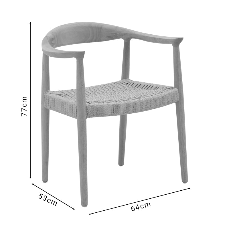 Armchair Juvan pakoworld natural rubberwood 64x53x77cm