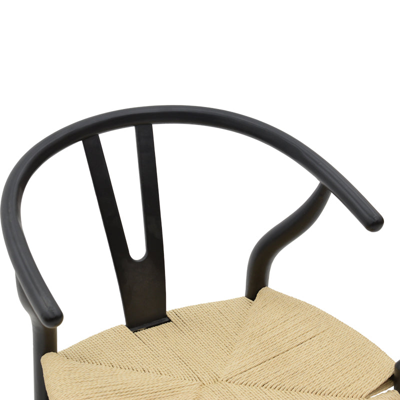Chair Wishbone pakoworld black beech wood-natural color rope 53x55x76cm
