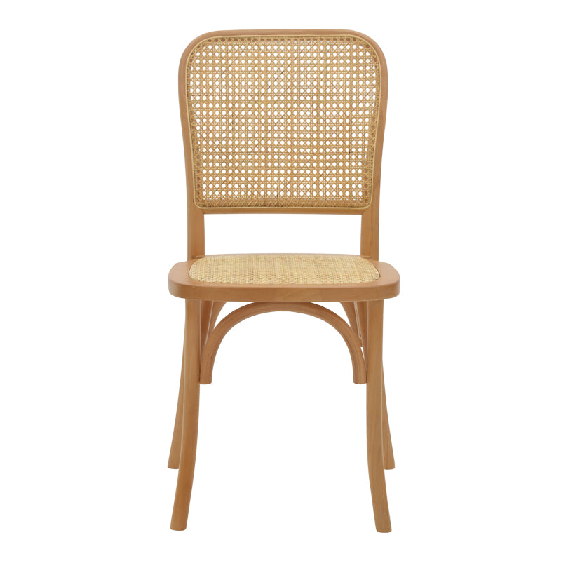 Chair Kalliope pakoworld natural beech wood-natural rattan 45x50x89cm