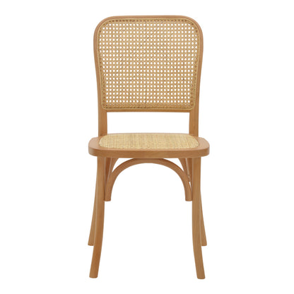 Chair Kalliope pakoworld natural beech wood-natural rattan 45x50x89cm