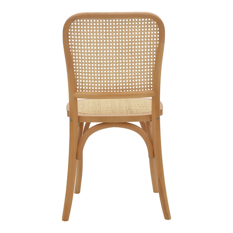 Chair Kalliope pakoworld natural beech wood-natural rattan 45x50x89cm