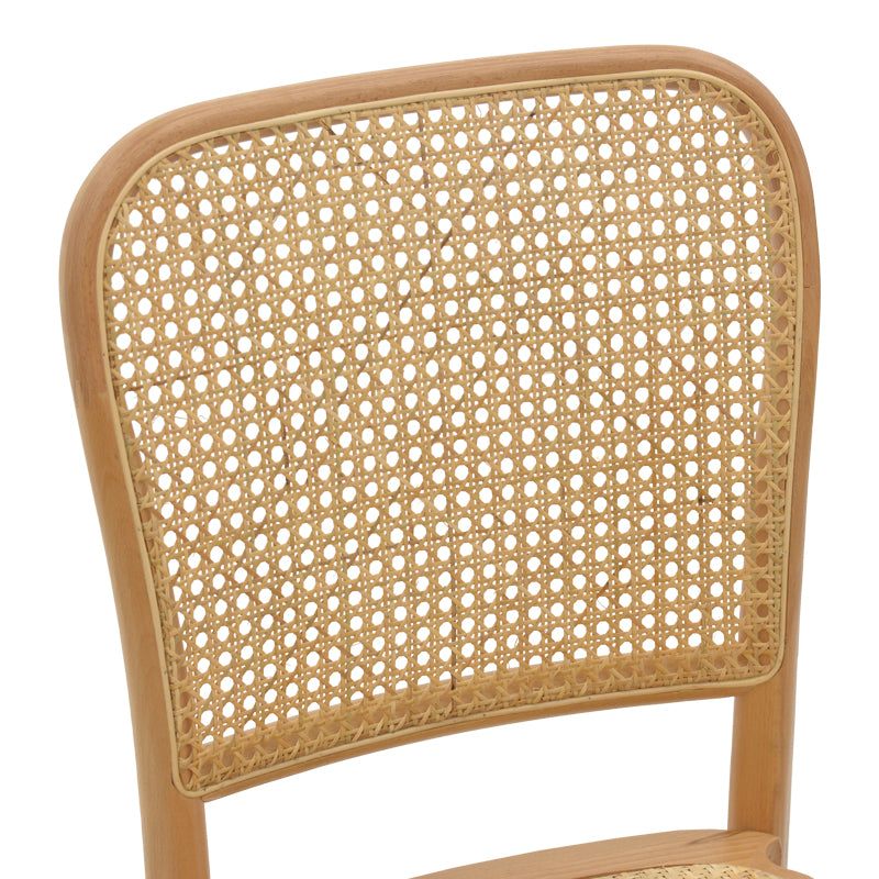 Chair Kalliope pakoworld natural beech wood-natural rattan 45x50x89cm