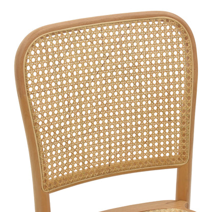 Chair Kalliope pakoworld natural beech wood-natural rattan 45x50x89cm