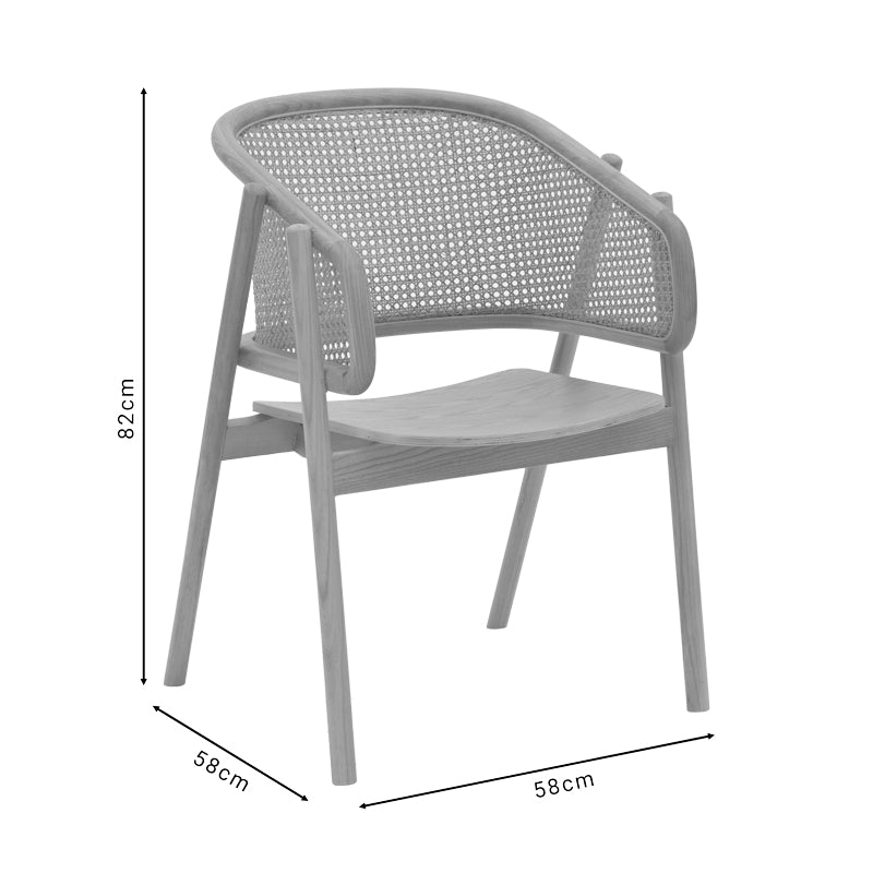 Wenzy armchair pakoworld natural solid wood toon 58x58x82cm