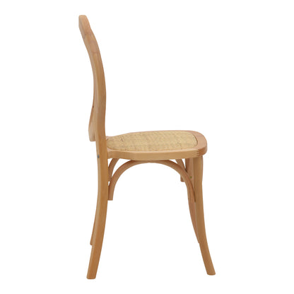 Chair Camil pakoworld natural beech wood-natural rattan 45x50x94cm