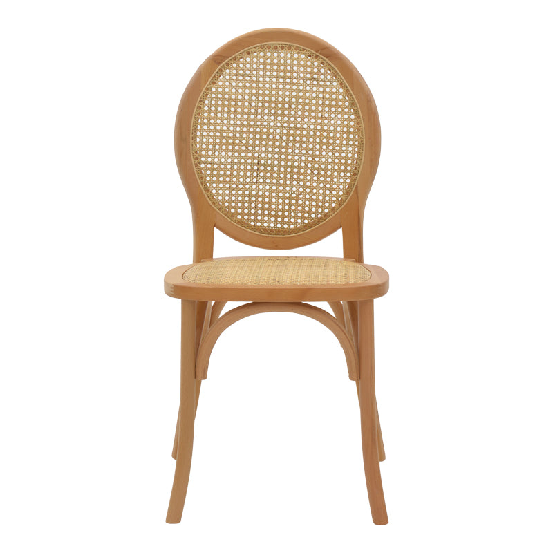 Chair Camil pakoworld natural beech wood-natural rattan 45x50x94cm
