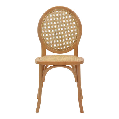 Chair Camil pakoworld natural beech wood-natural rattan 45x50x94cm