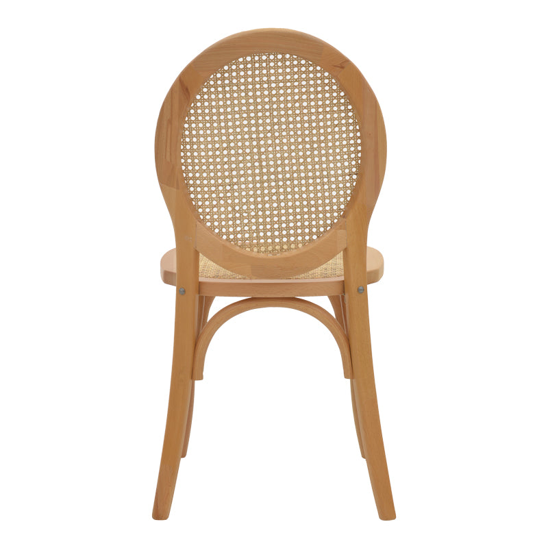 Chair Camil pakoworld natural beech wood-natural rattan 45x50x94cm