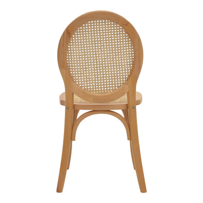 Chair Camil pakoworld natural beech wood-natural rattan 45x50x94cm