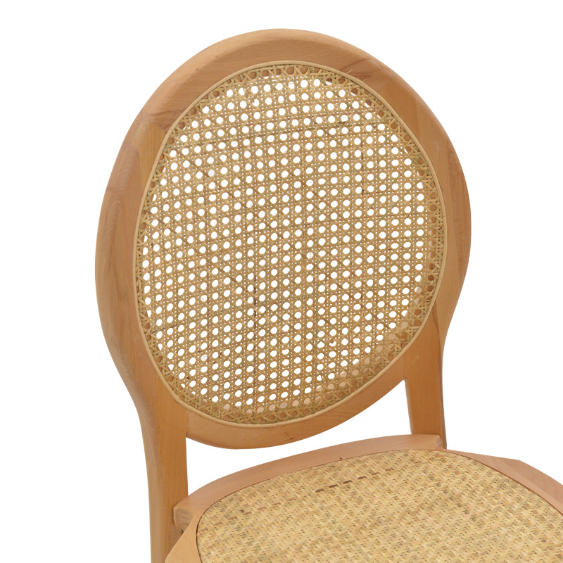 Chair Camil pakoworld natural beech wood-natural rattan 45x50x94cm