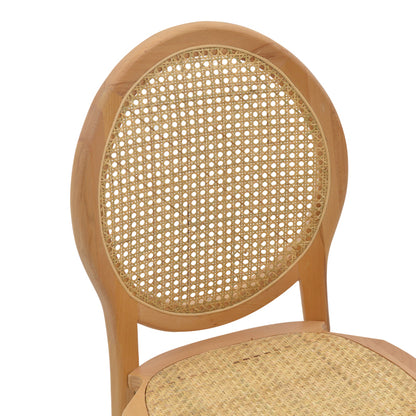 Chair Camil pakoworld natural beech wood-natural rattan 45x50x94cm