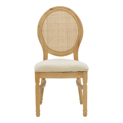 Chair Canco pakoworld natural rubberwood-natural rattan 50x55x98cm